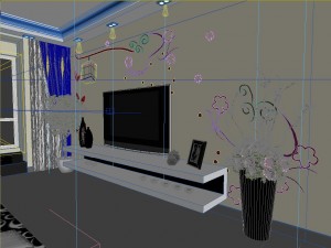 luxurious modern living room 1868 Model 3D
