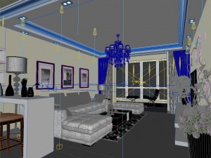 luxurious modern living room 1868 Model 3D