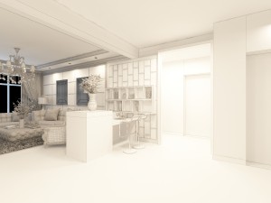 deluxe modern living room 1871 Model 3D