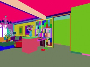 deluxe modern living room 1871 Model 3D