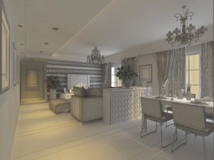 deluxe modern living room 1872 3D Model
