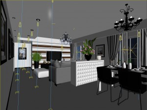 deluxe modern living room 1872 Modello 3D