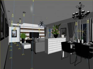 deluxe modern living room 1872 3D Model