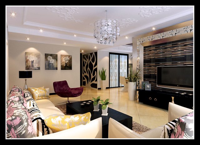 deluxe modern living room 1873 3D Model .c4d .max .obj .3ds .fbx .stl .blend 