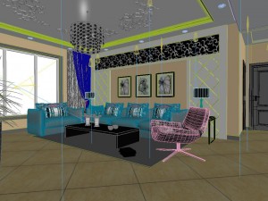 deluxe modern living room 1873 3D Model