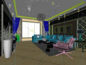 deluxe modern living room 1873 3D Model