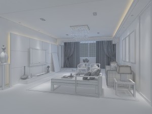 deluxe modern living room 1874 Modèle 3D