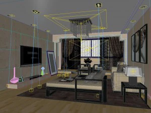 deluxe modern living room 1874 3D Model