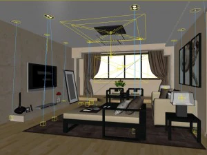 deluxe modern living room 1874 3D Model