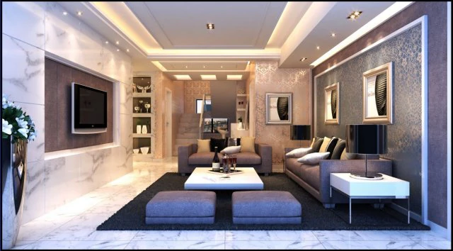 deluxe modern living room 1875 3D Model .c4d .max .obj .3ds .fbx .stl .blend 