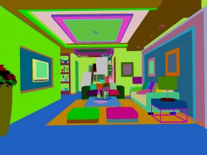 deluxe modern living room 1875 Model 3D