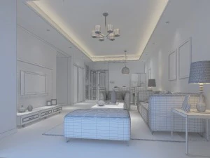 deluxe modern living room 1876 3D Model