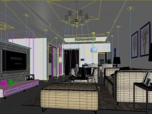 deluxe modern living room 1876 3D 모델