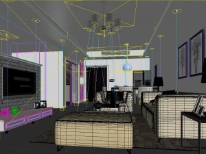deluxe modern living room 1876 3D Model