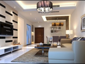deluxe modern living room 1877 3D Model