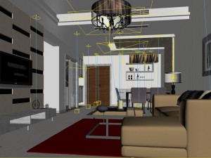deluxe modern living room 1877 3D 모델