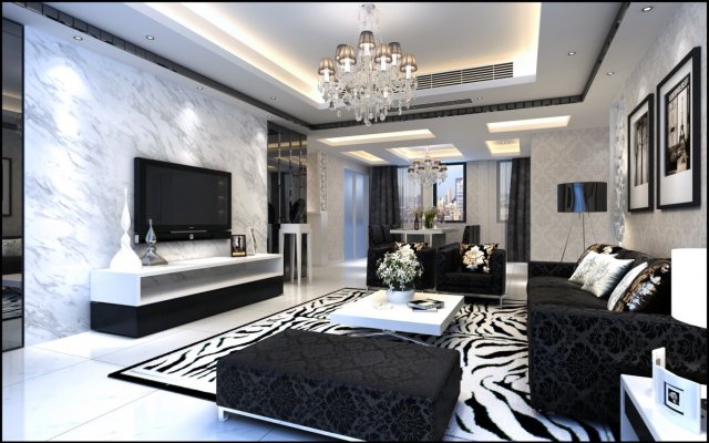 deluxe modern living room 1878 3D 모델 .c4d .max .obj .3ds .fbx .stl .blend 
