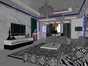 deluxe modern living room 1878 3D 모델