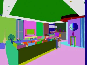 deluxe modern living room 1880 3D Model