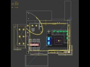 deluxe modern living room 1880 3D Model