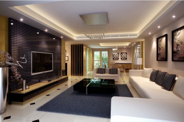 deluxe modern living room 1881 3D Model .c4d .max .obj .3ds .fbx .stl .blend