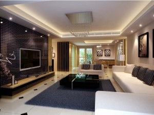 deluxe modern living room 1881 3D Модель
