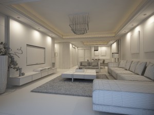deluxe modern living room 1881 3D Model