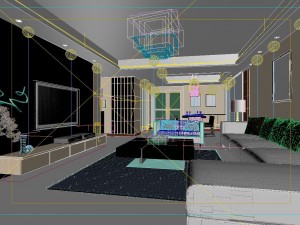 deluxe modern living room 1881 3D Model