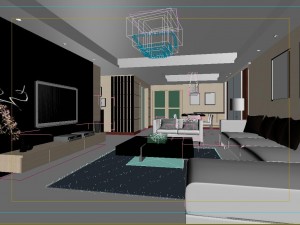 deluxe modern living room 1881 3D Model