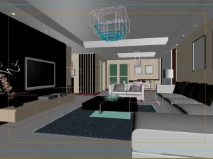deluxe modern living room 1881 3D Model