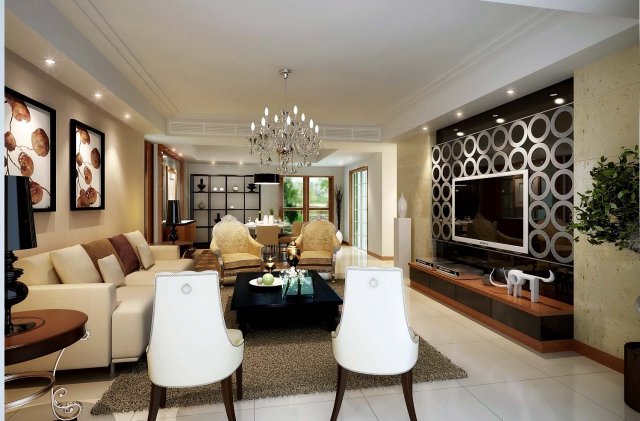 the luxurious modern living room is 1882 Modello 3D .c4d .max .obj .3ds .fbx .stl .blend 