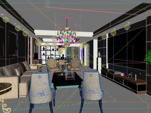 the luxurious modern living room is 1882 Modello 3D