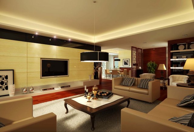 deluxe modern living room 1883 3D Model .c4d .max .obj .3ds .fbx .stl .blend 