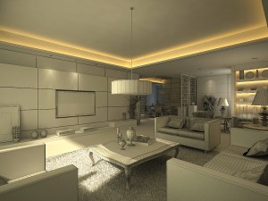 deluxe modern living room 1883 3D Model