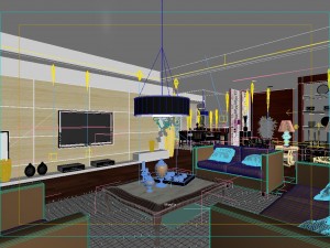 deluxe modern living room 1883 3D Model