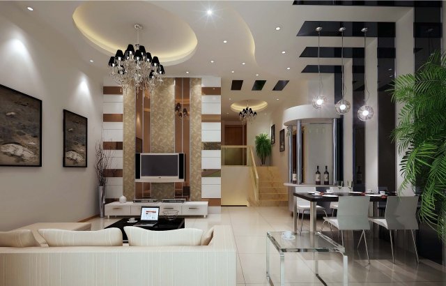deluxe modern living room 1884 3D Model .c4d .max .obj .3ds .fbx .stl .blend 