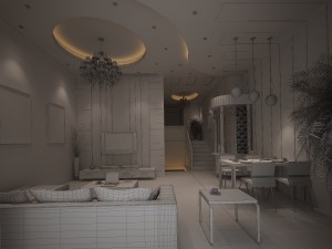 deluxe modern living room 1884 3D Model