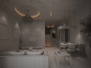 deluxe modern living room 1884 3D Model