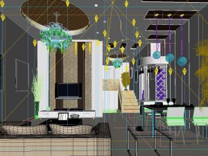 deluxe modern living room 1884 3D Model