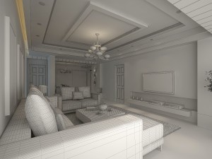 deluxe modern living room 1885 3D-Modell