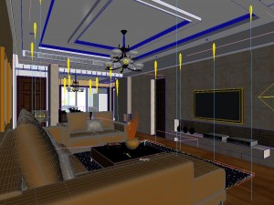 deluxe modern living room 1885 3D-Modell