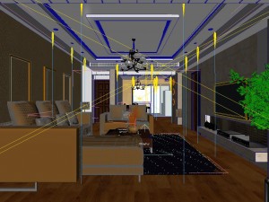 deluxe modern living room 1885 3D-Modell