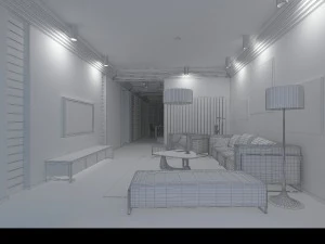 deluxe modern living room 1886 3D Model