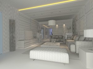 deluxe modern living room 1887 Modèle 3D