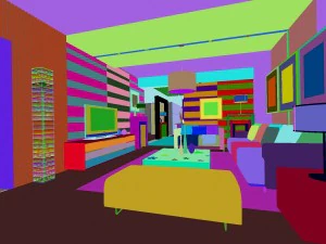 deluxe modern living room 1887 3D Model
