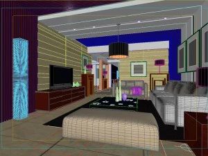 deluxe modern living room 1887 3D Model