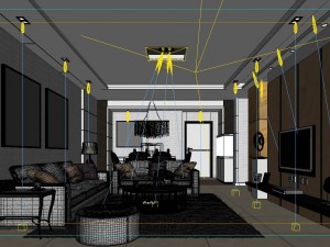 deluxe modern living room 1888 3D Model