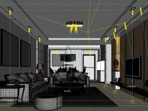 deluxe modern living room 1888 3D Model