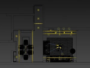 deluxe modern living room 1888 3D Model