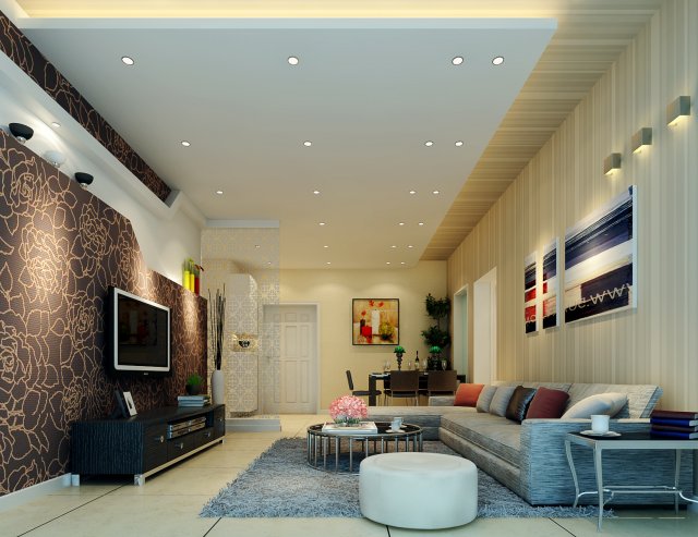 deluxe modern living room 1889 3D Model .c4d .max .obj .3ds .fbx .stl .blend 